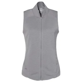 adidas Women's Grey Three Lifestyle Textured Full Zip Vest