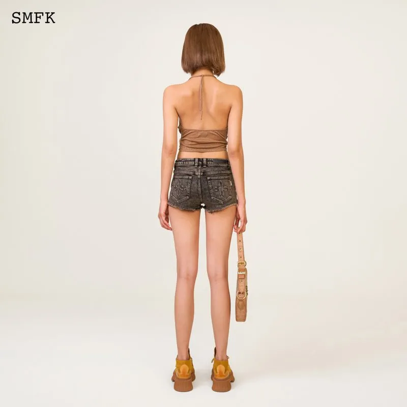 Ancient Myth Beach Halter-Neck Vest Top Golden