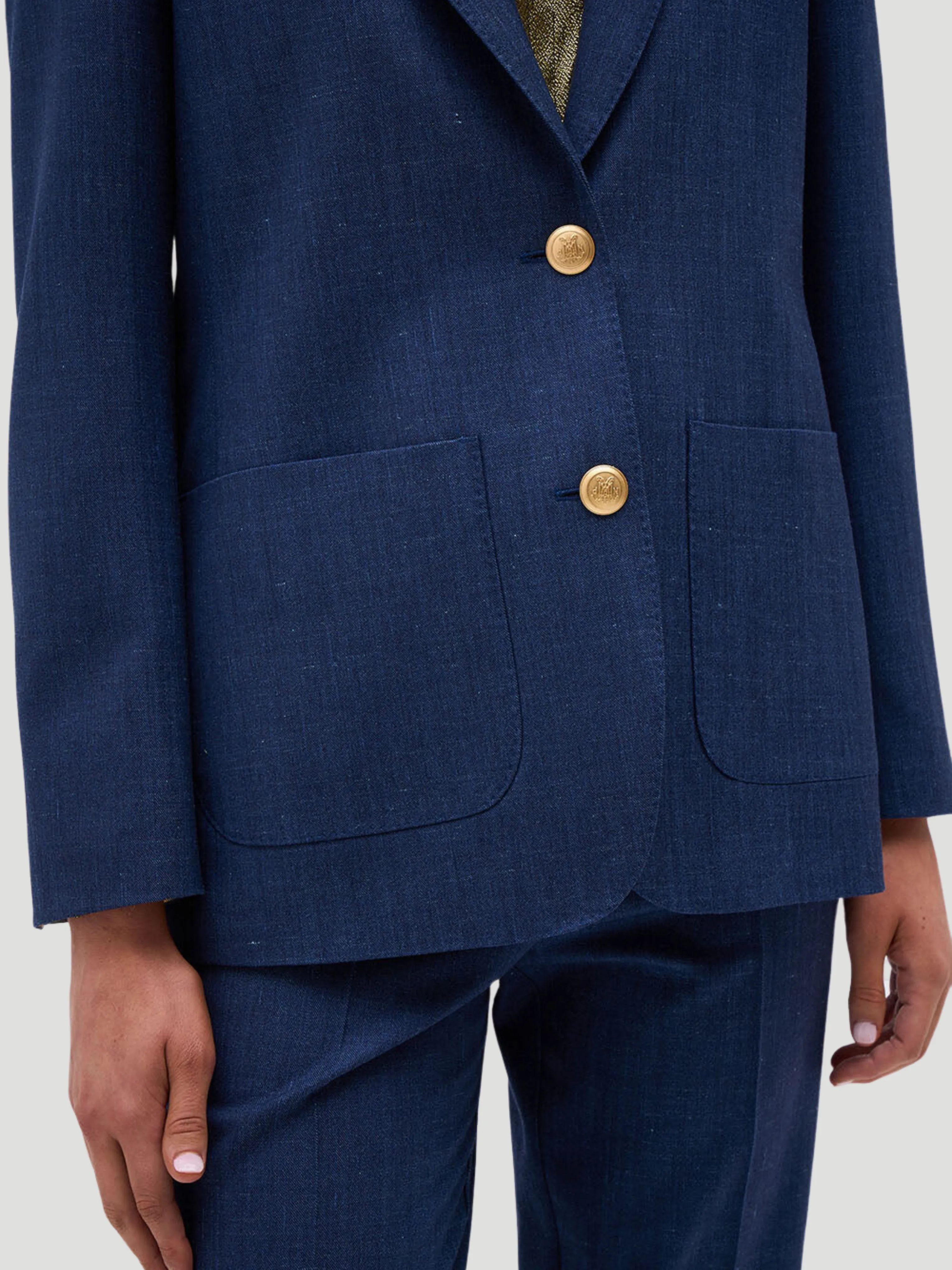Annette Single-Breasted Denim Blazer