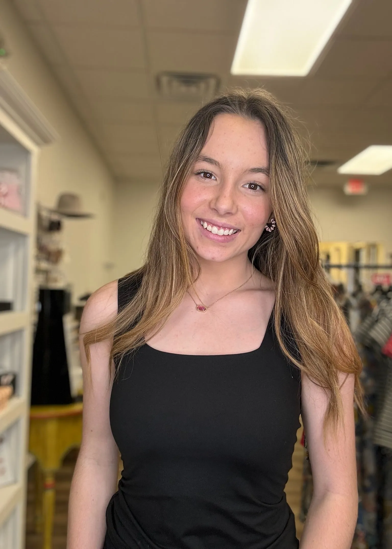 Black Square Neck Tank