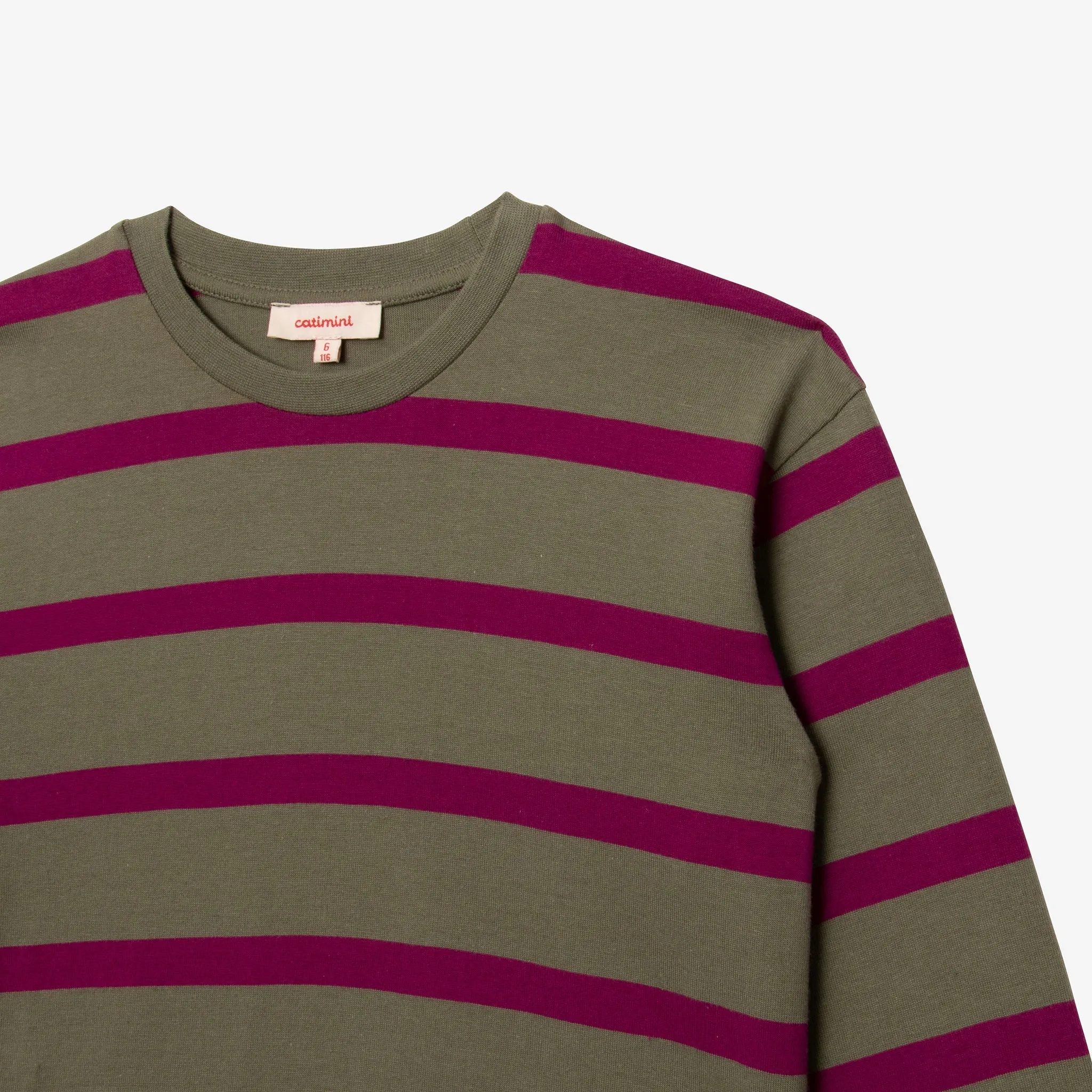 Boys' kaki and purple T-shirt