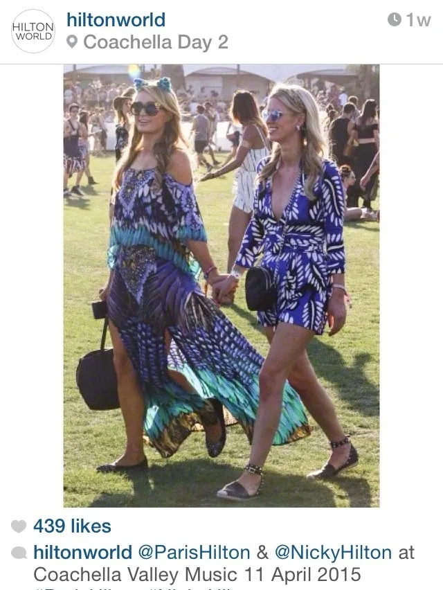 Coachella Wearing Blue Embellished Spagehtti Halter Top