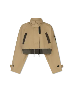 Cropped Cotton Bomber Jacket
