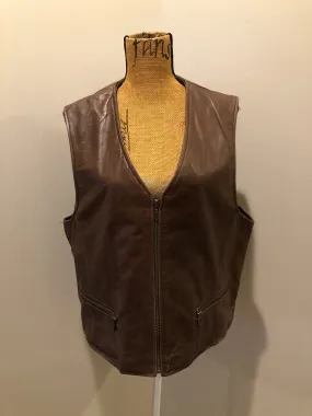 Danier Medium Brown Leather Vest, SOLD
