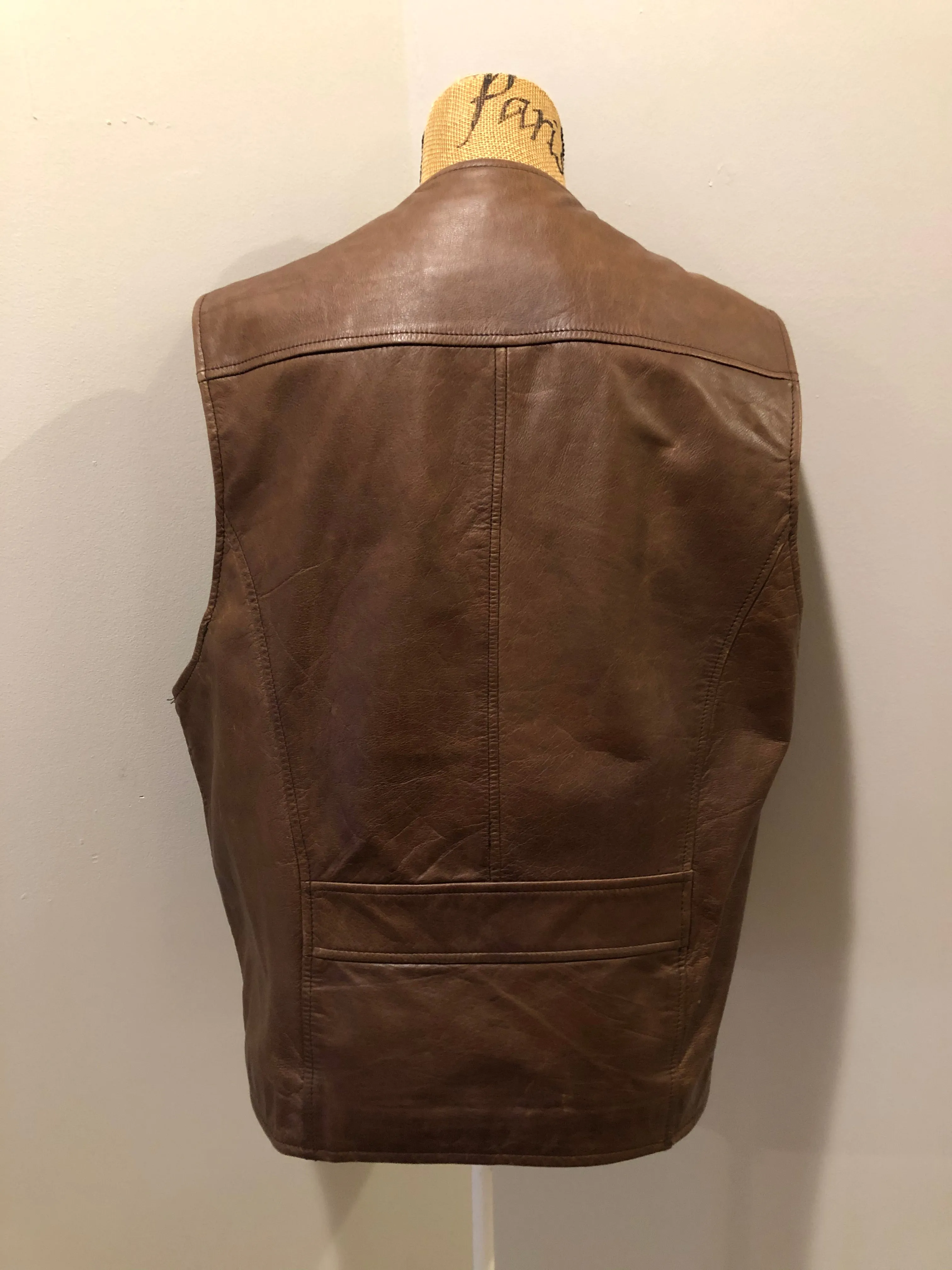 Danier Medium Brown Leather Vest, SOLD
