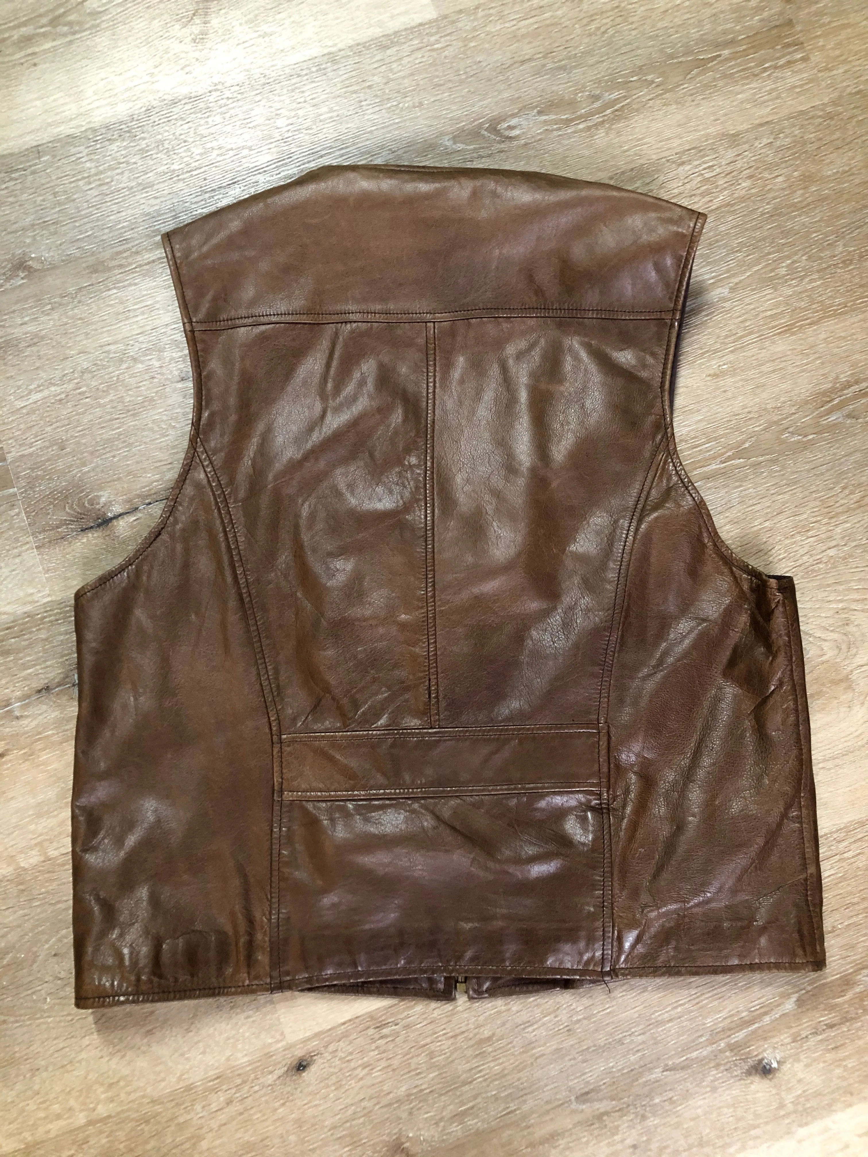 Danier Medium Brown Leather Vest, SOLD