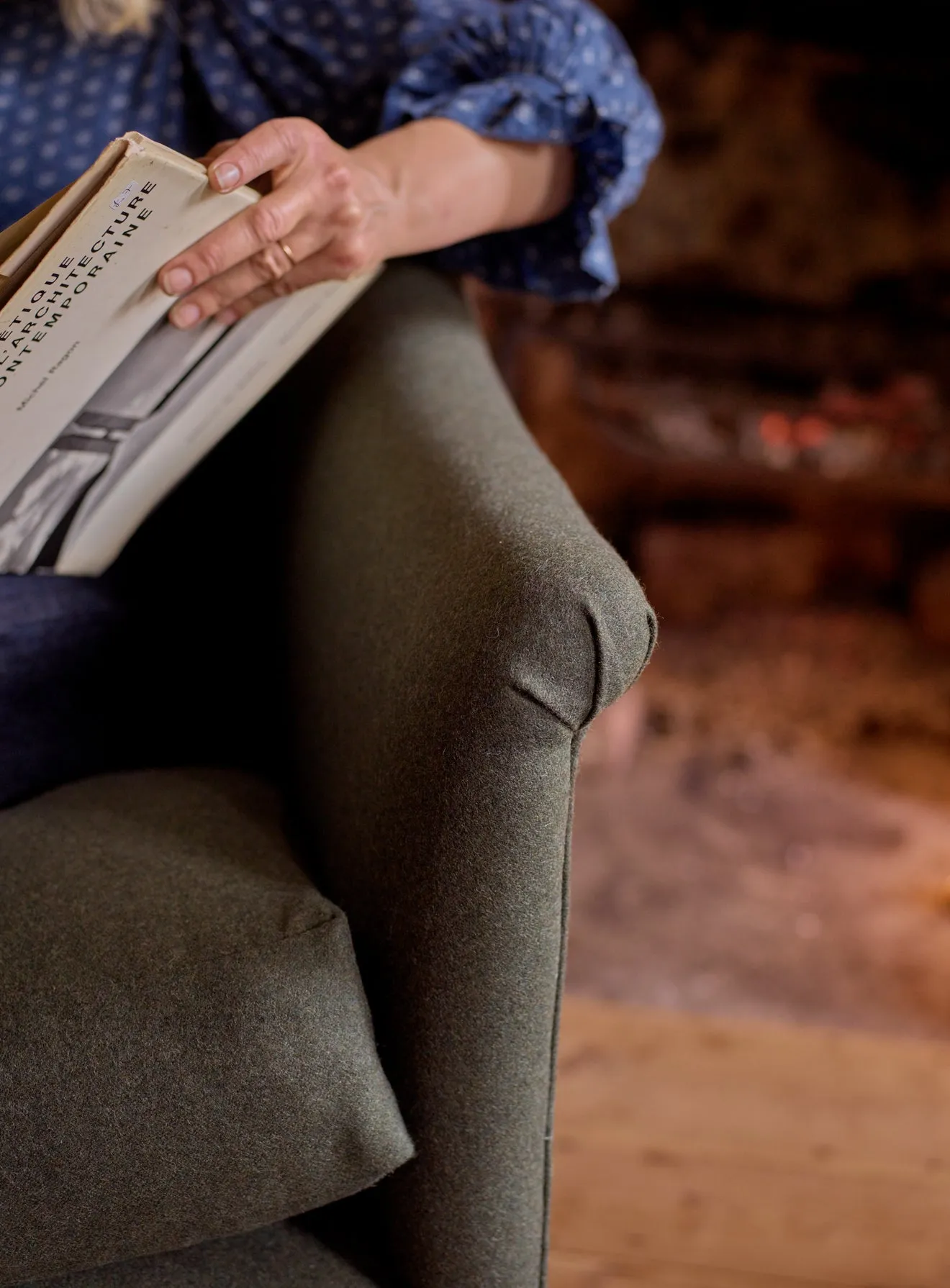 Elbert Armchair, Black Ticking Stripe