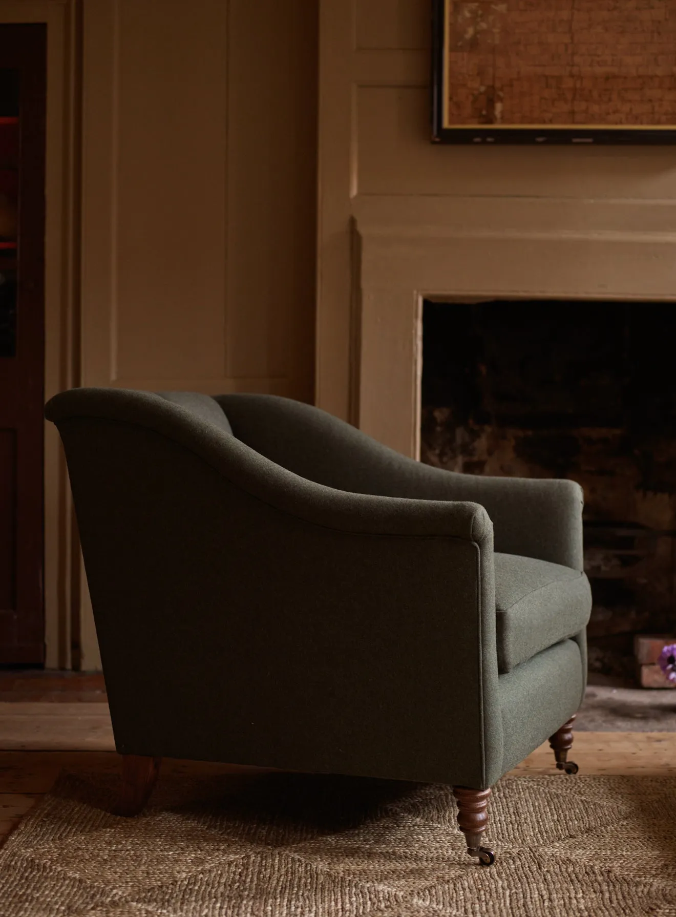 Elbert Armchair, Black Ticking Stripe