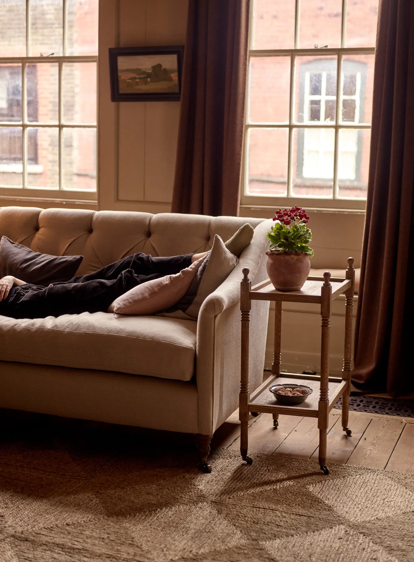 Elbert Sofa, Black Ticking Stripe