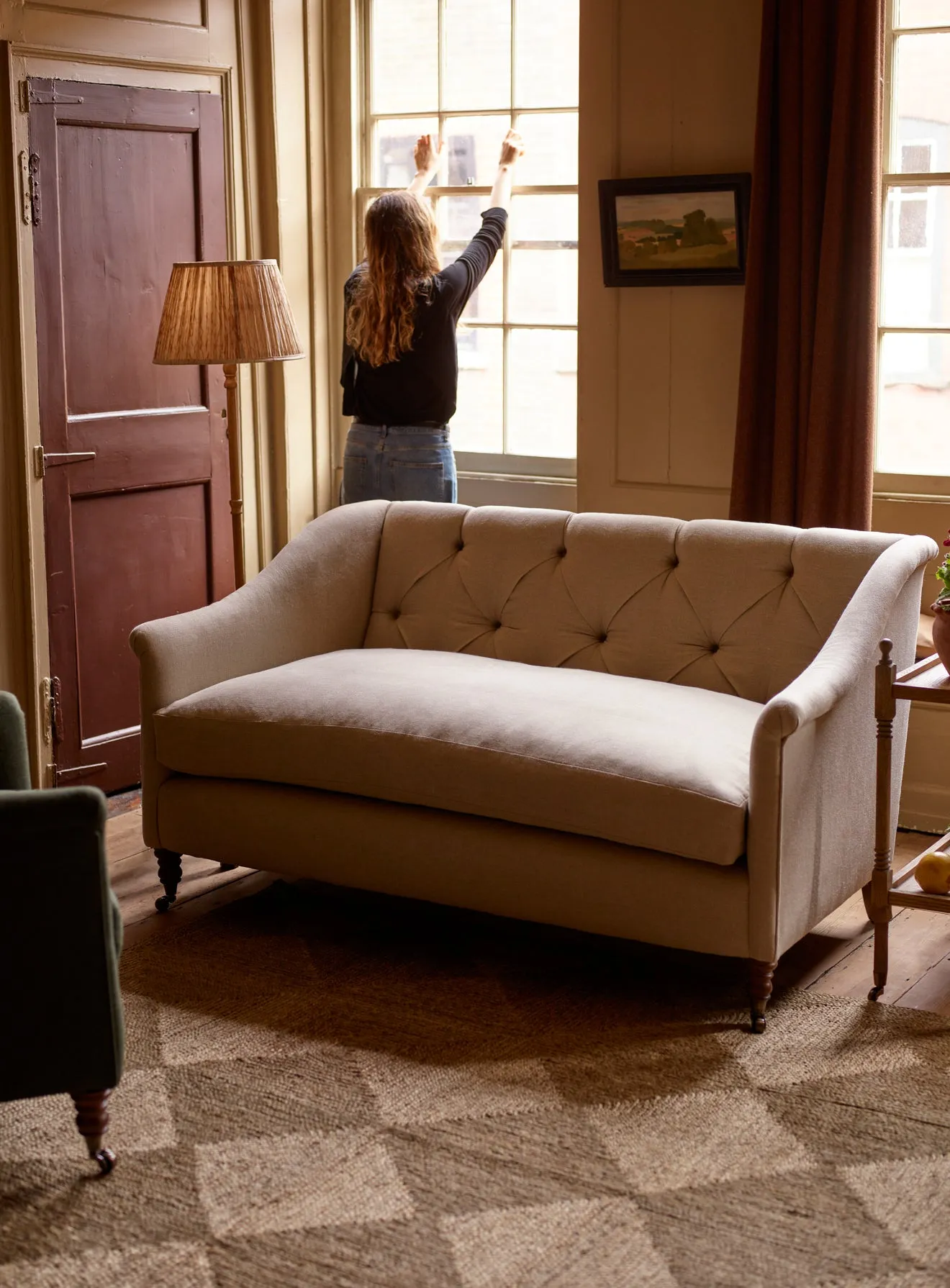 Elbert Sofa, Black Ticking Stripe