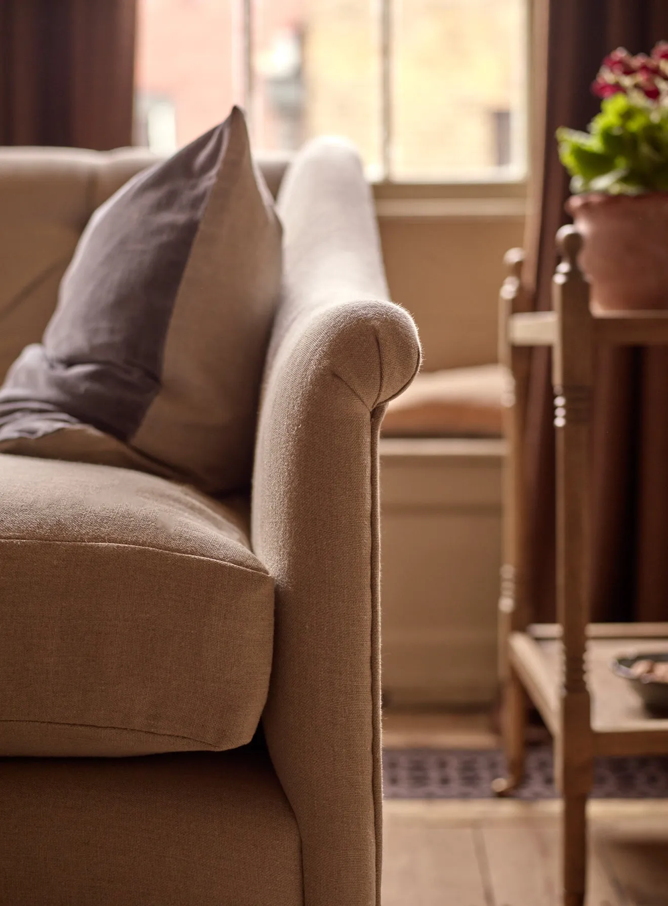 Elbert Sofa, Black Ticking Stripe