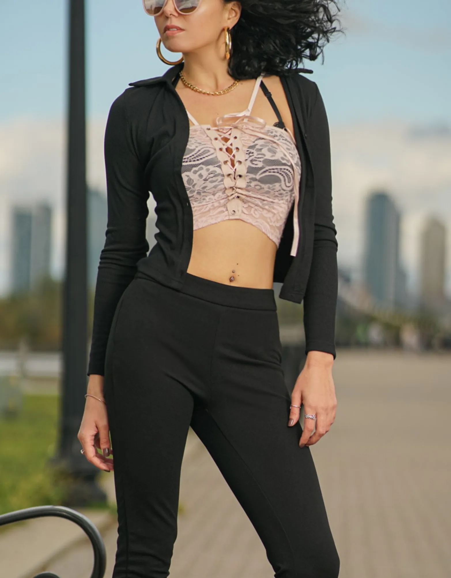 Embroidered Mesh Top