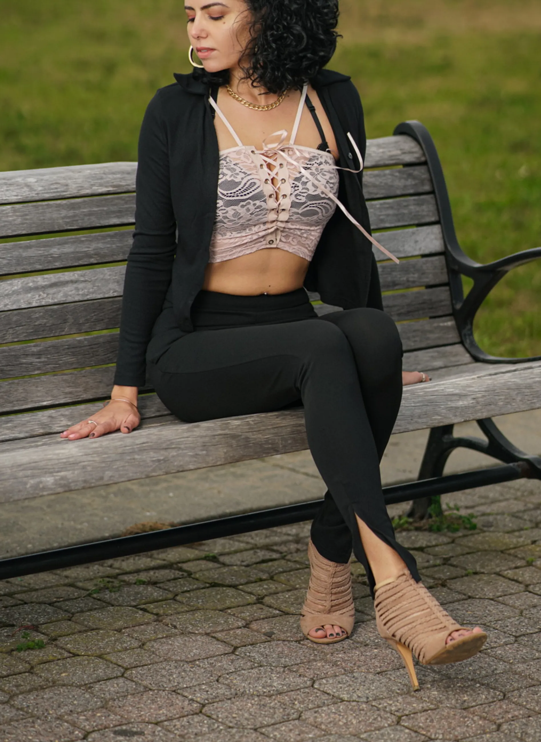 Embroidered Mesh Top
