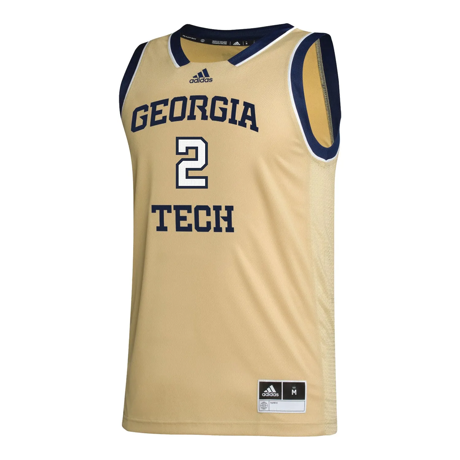Georgia Tech Adidas Men's Basketball Student Athlete Sand Jersey #2 Javian McCollum