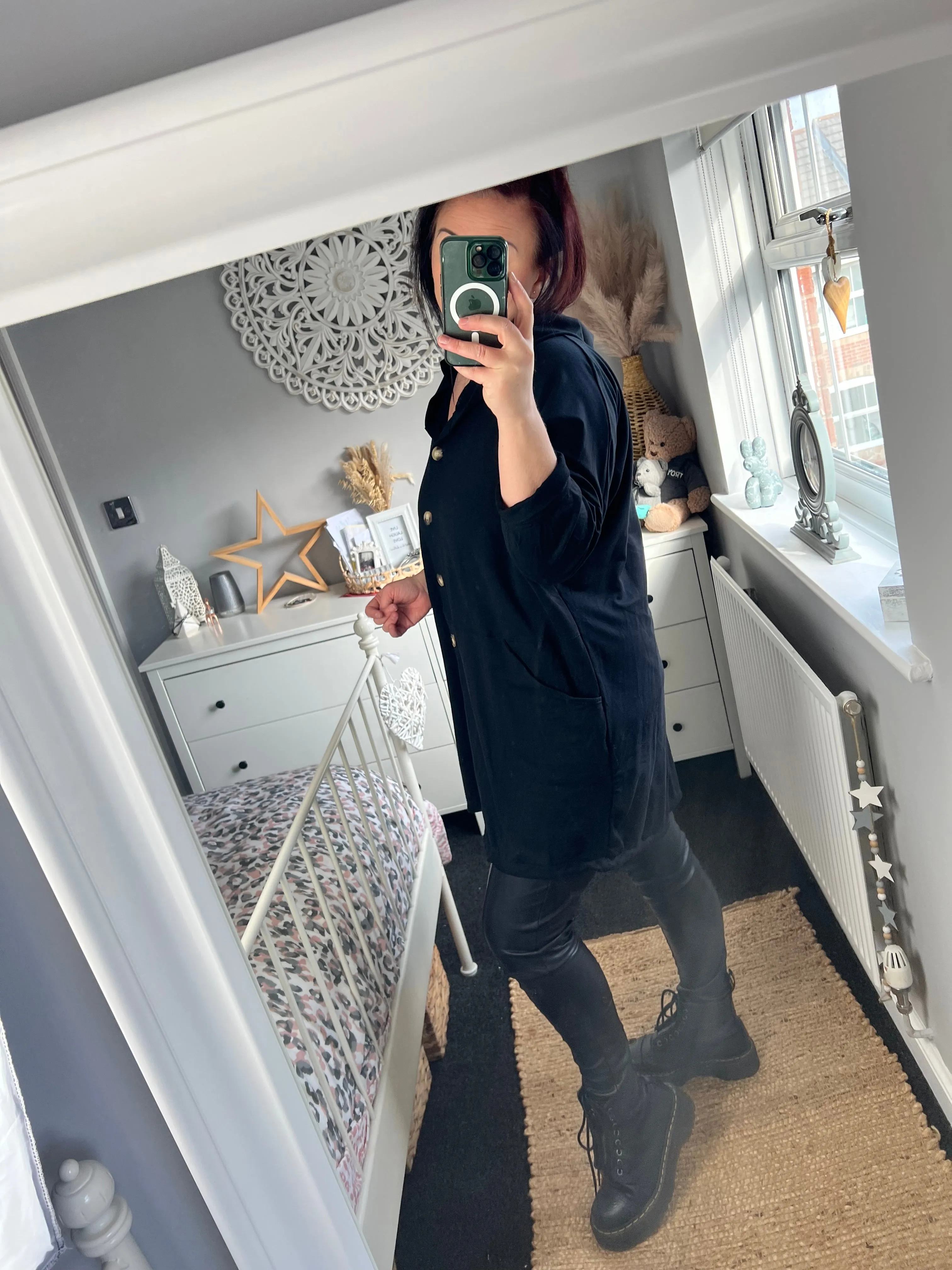 Jersey Hooded Jacket - Black