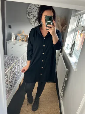Jersey Hooded Jacket - Black