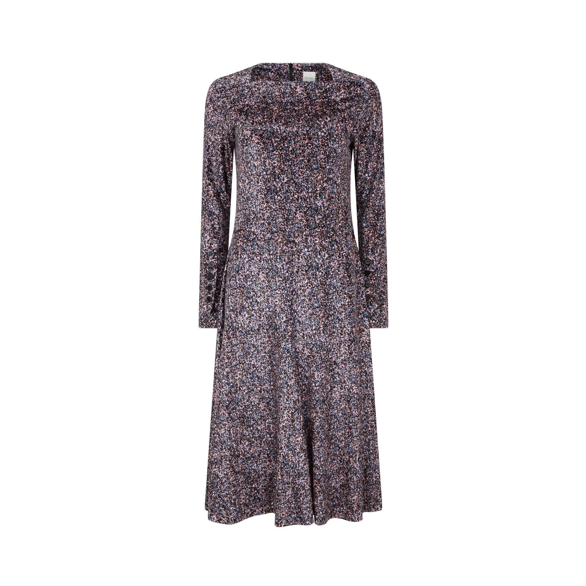 Jersey Velvet Long Sleeve Dress