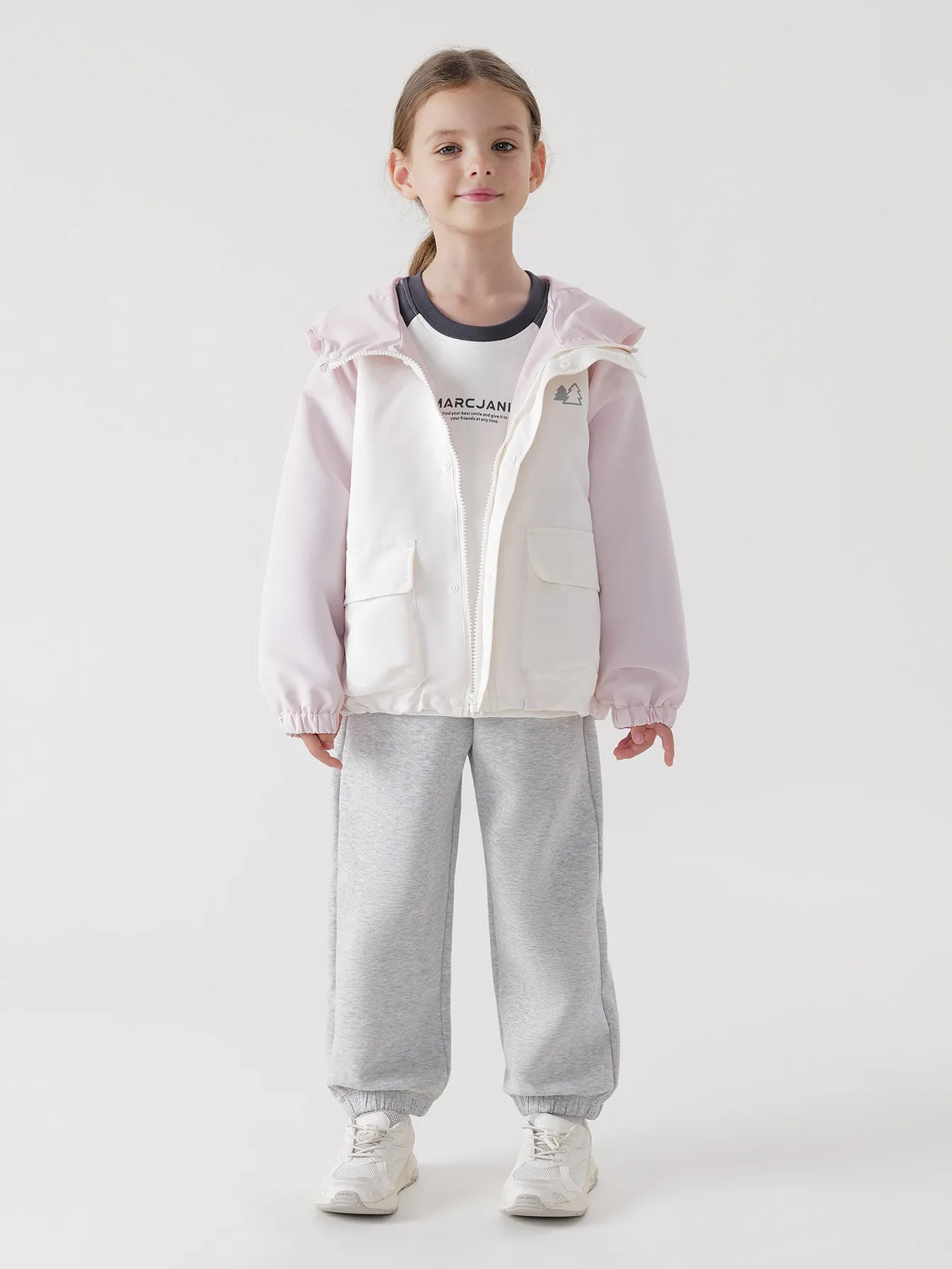 MARC & JANIE Boys Girls Hooded Jacket Loose Windbreaker 240317