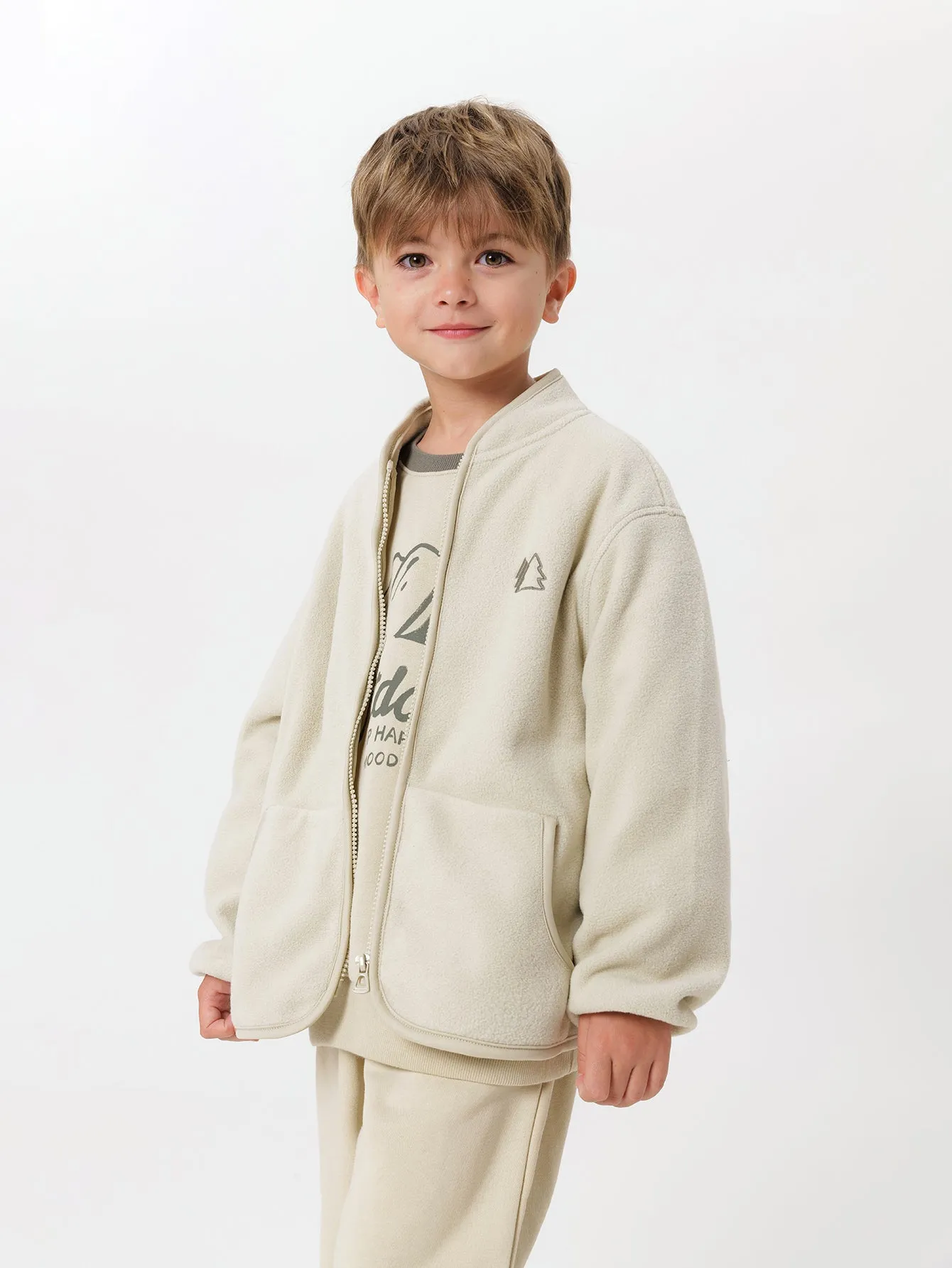 MARC & JANIE Boys Girls Polar Fleece Full-Zip Jacket 240929