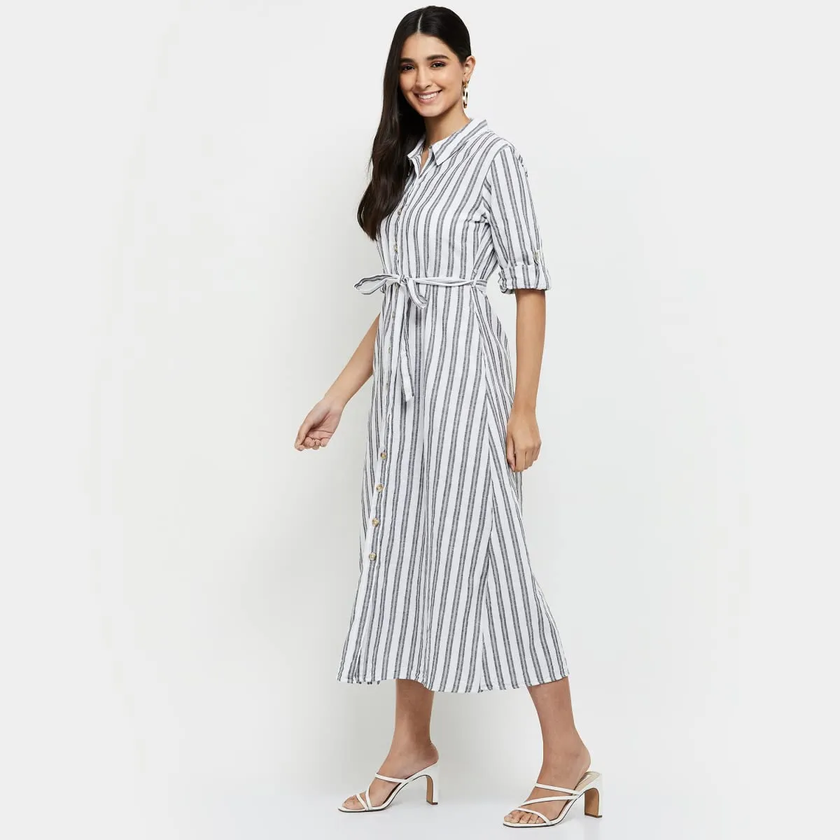 Max Women Knee Length Dress Ivory