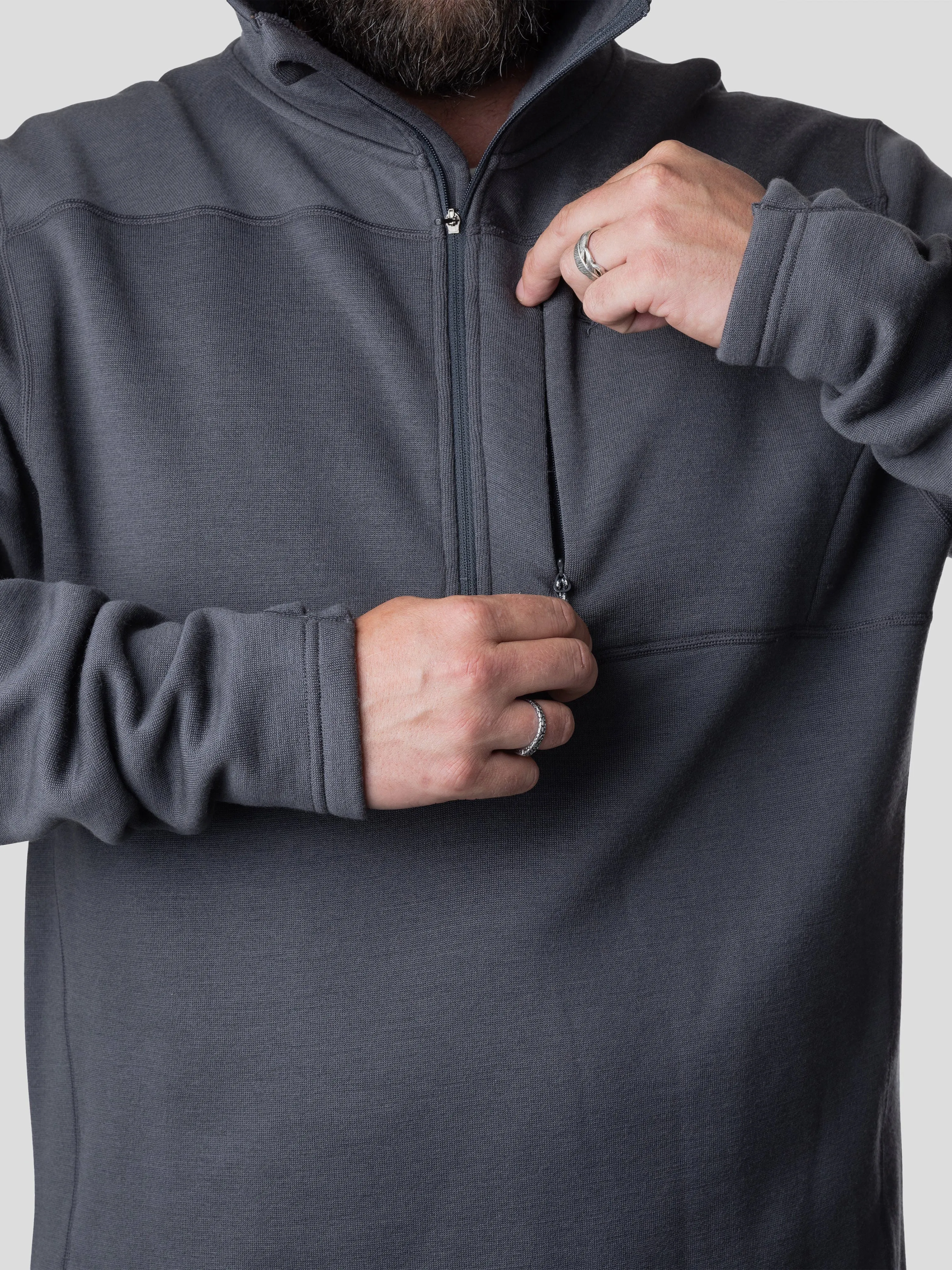 M's Barnburner Merino Hoodie - Charcoal
