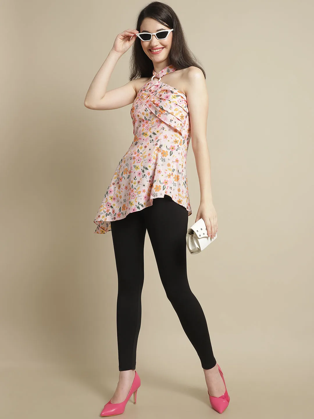 Pink Floral Printed Tunic