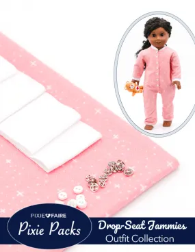 Pixie Packs Drop-Seat Jammies Coral Outfit Collection