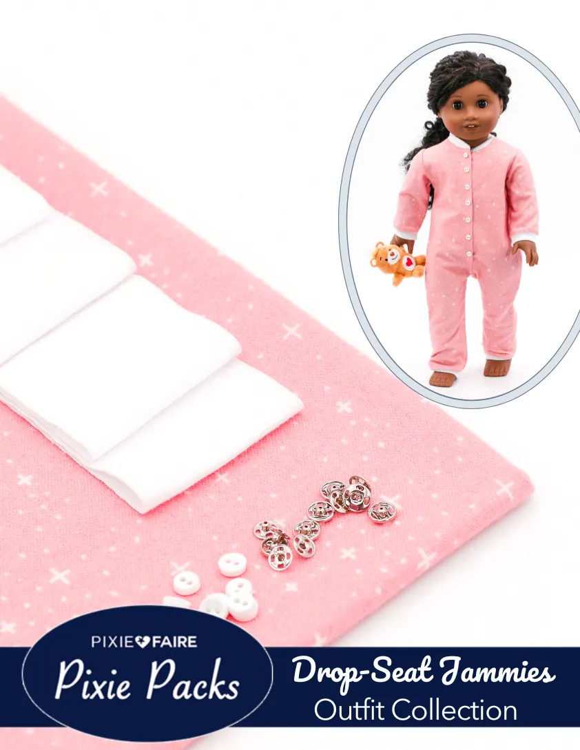 Pixie Packs Drop-Seat Jammies Coral Outfit Collection