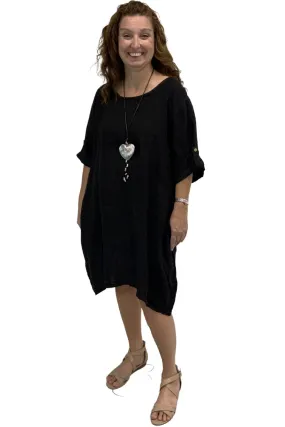 Plum Loco Tunic Dress, Black (MC6549)