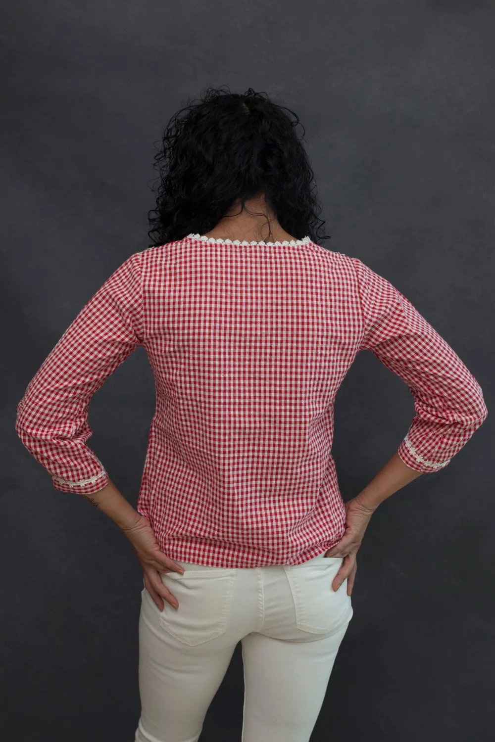 Red check Top