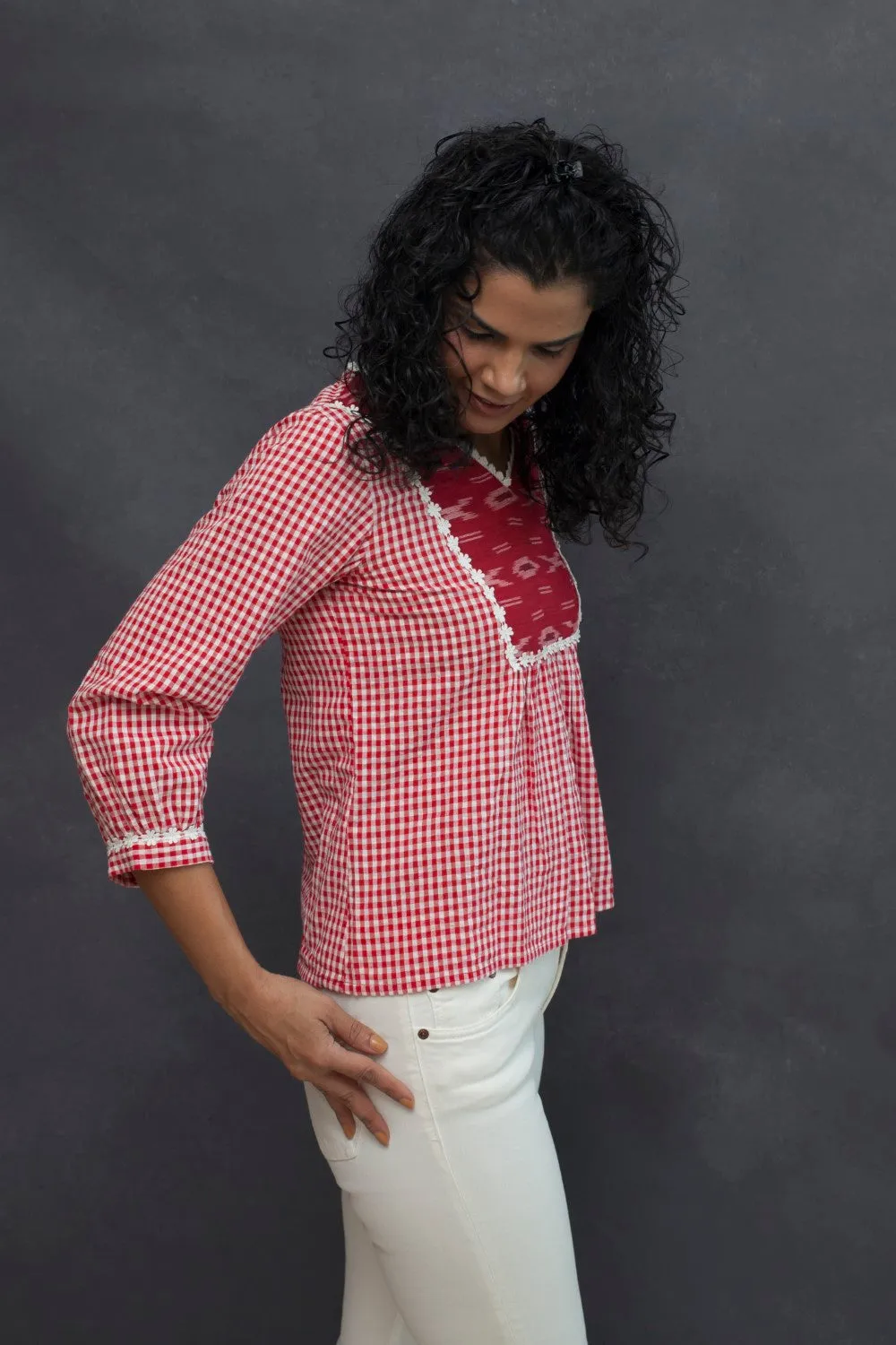 Red check Top