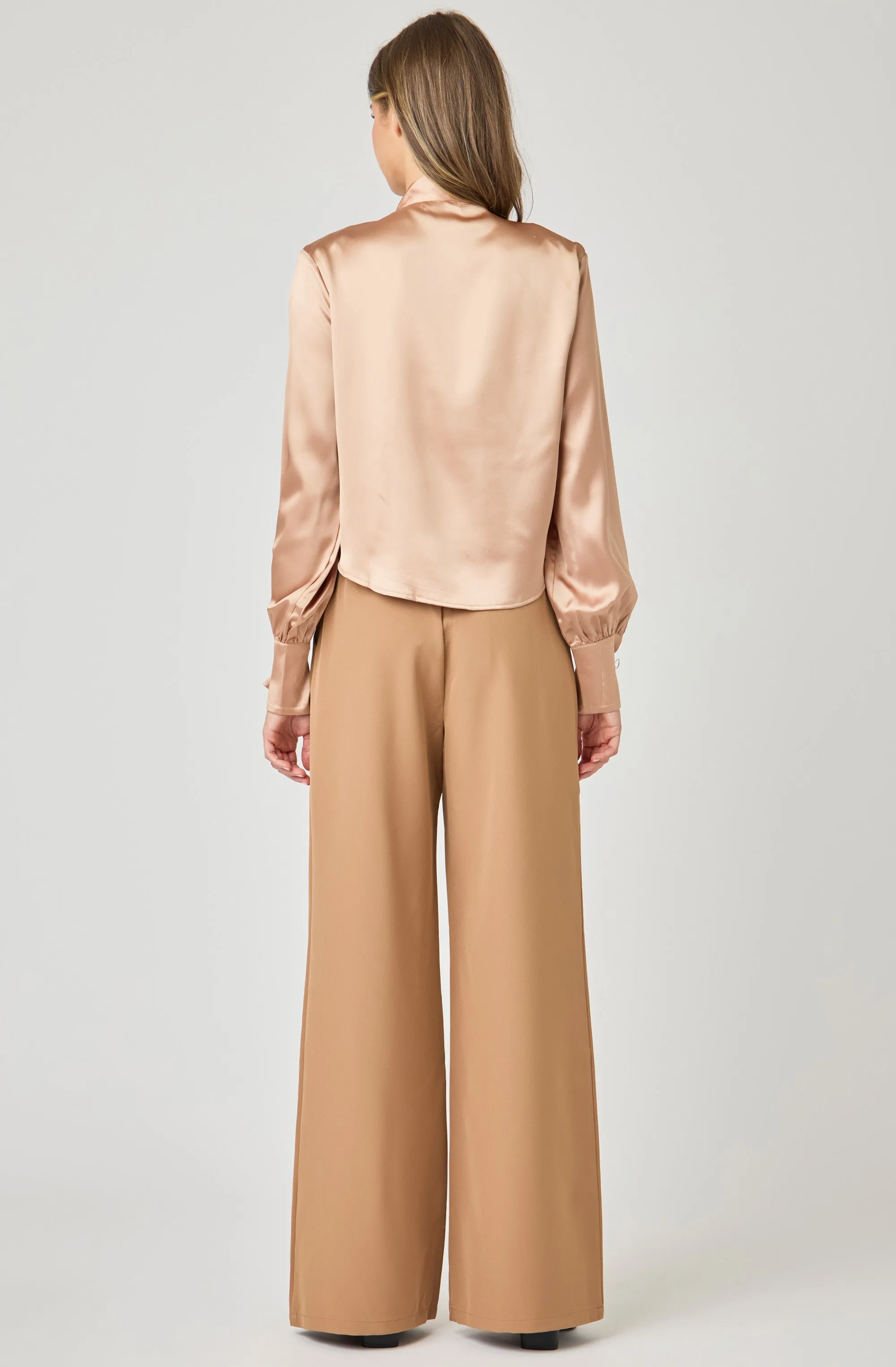 Satin Blouse with Necktie
