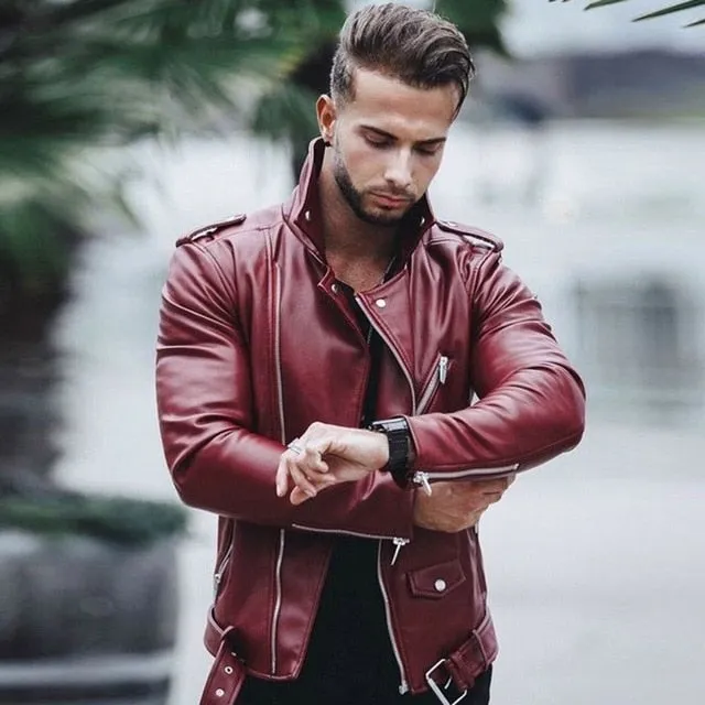 SHUJIN Plus Size Leather Jacket
