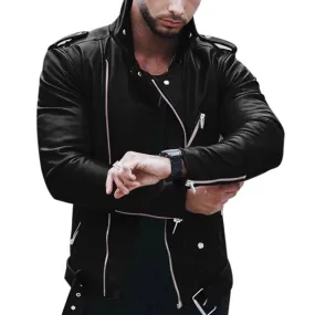 SHUJIN Plus Size Leather Jacket
