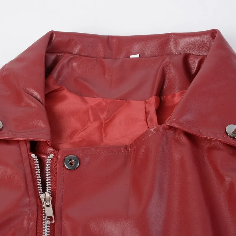 SHUJIN Plus Size Leather Jacket
