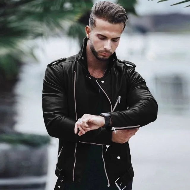 SHUJIN Plus Size Leather Jacket
