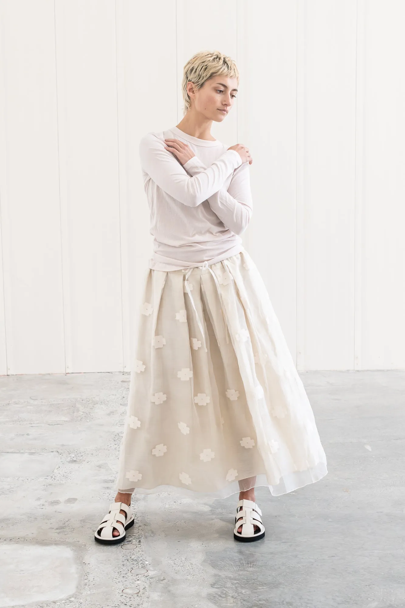 Silk organza blouse with spots