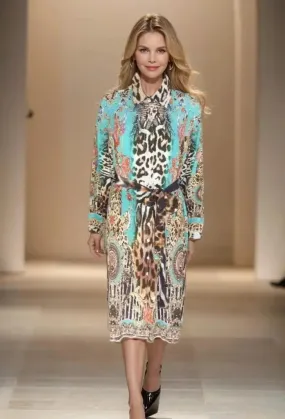 Silk Shirt Dress-Garden Delight