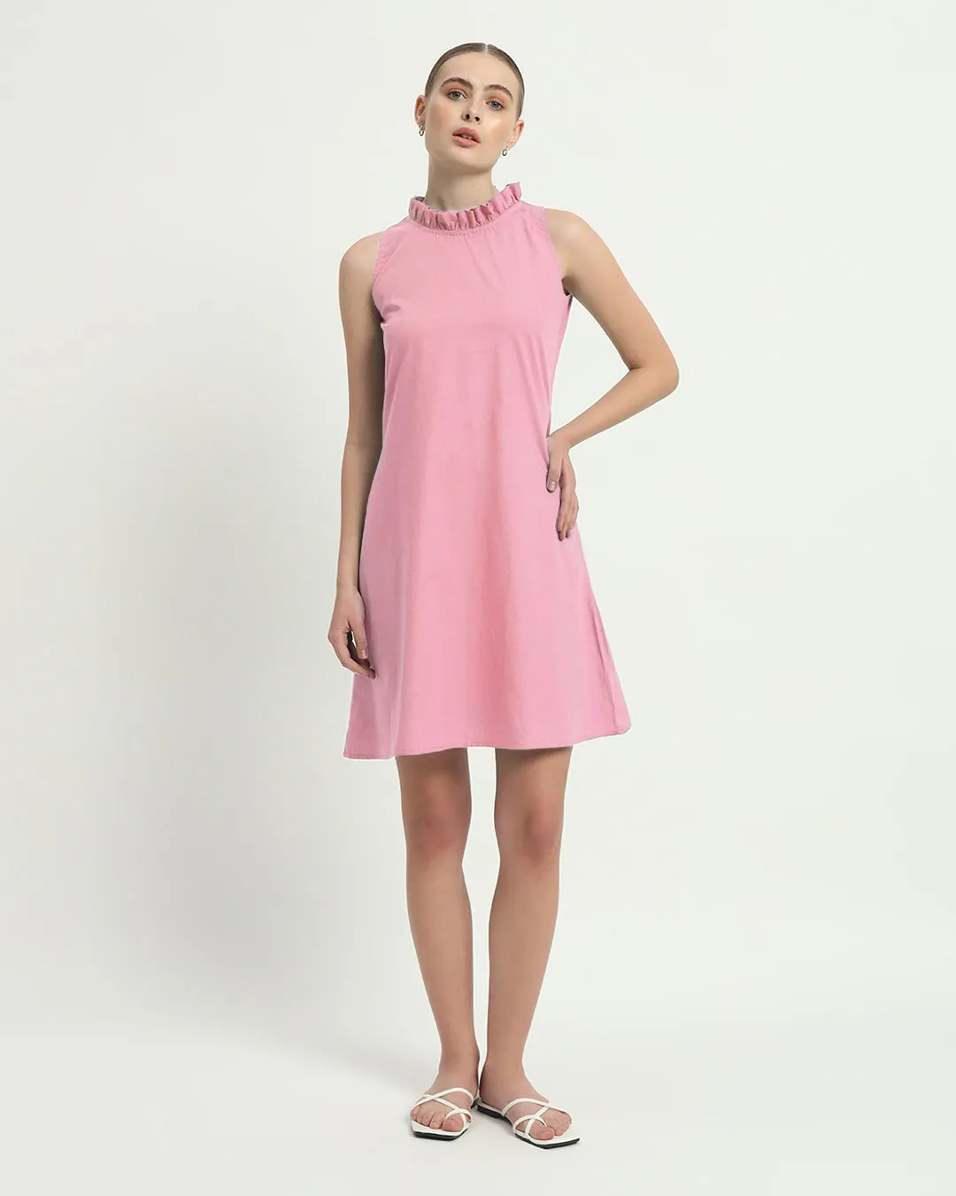 The Angelica Fondant Pink Cotton Dress