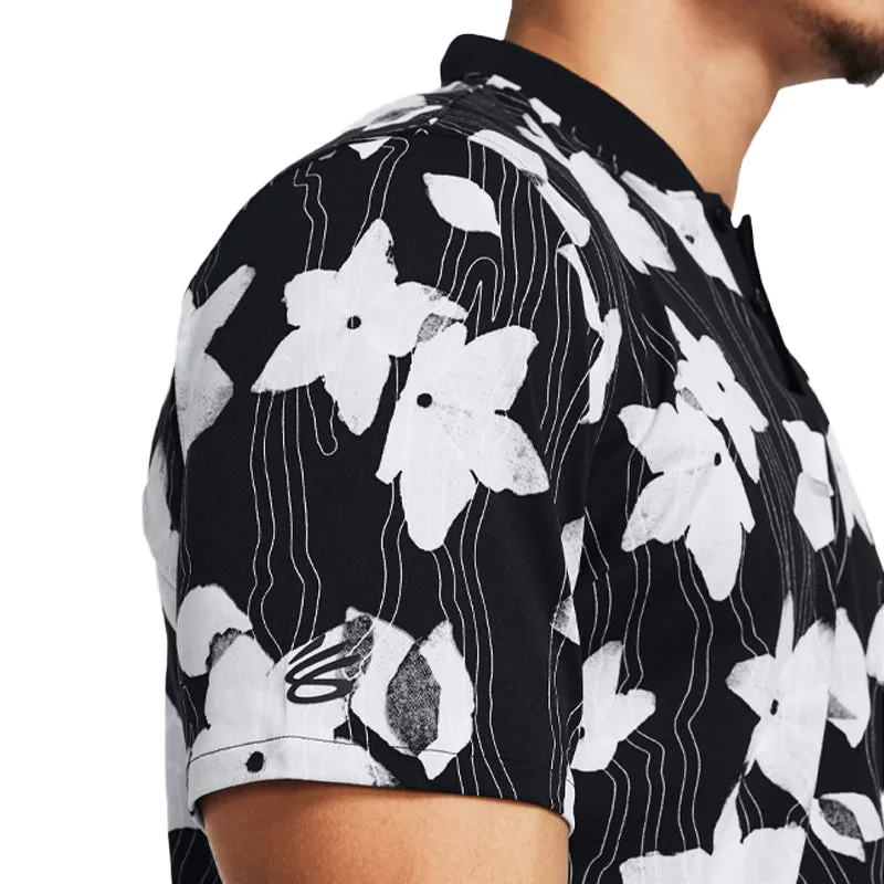UNDER ARMOUR Curry Bomber Men's Polo (Black/Celeste)