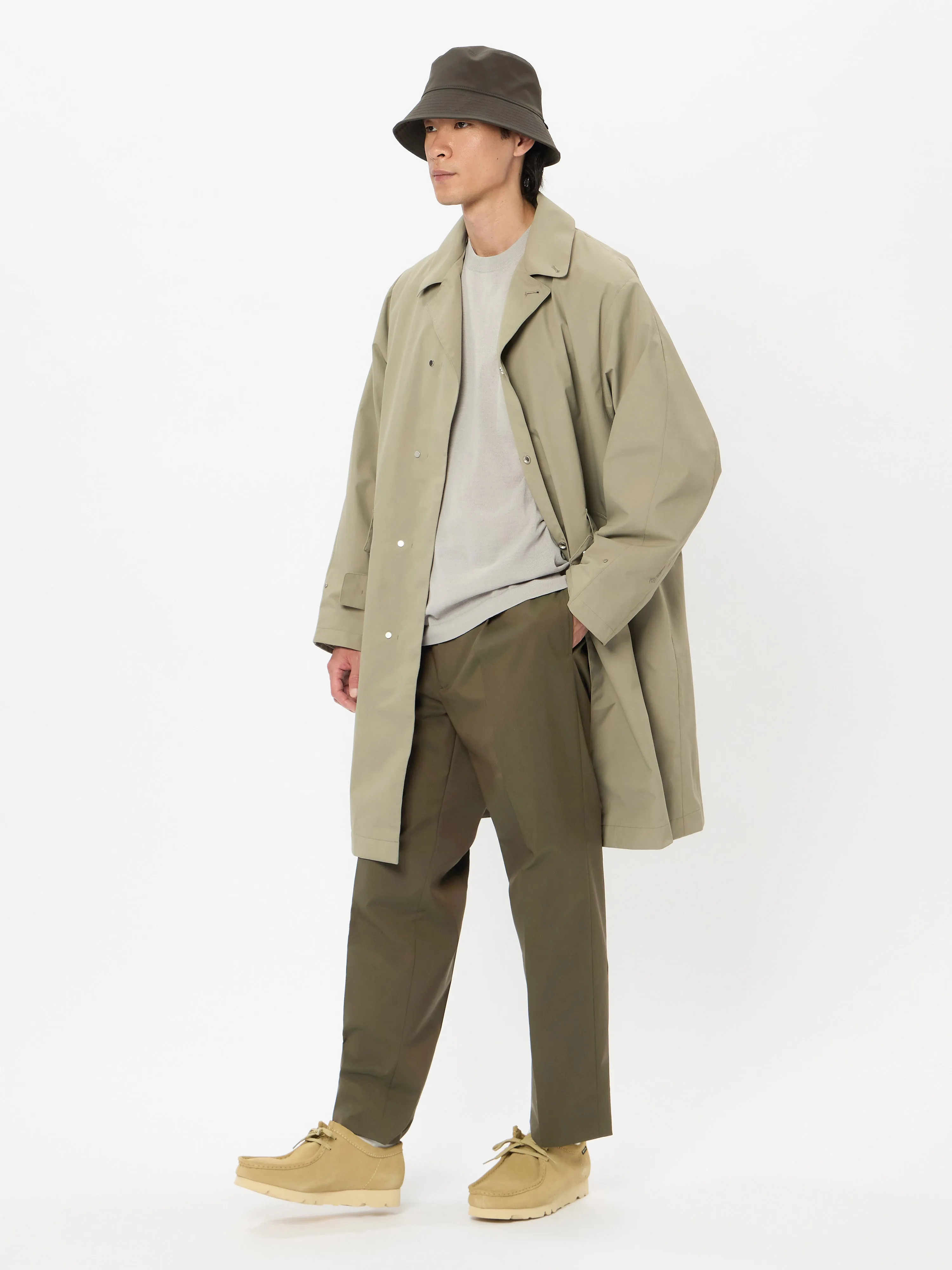 Wool Blend Twill One Tuck Pants