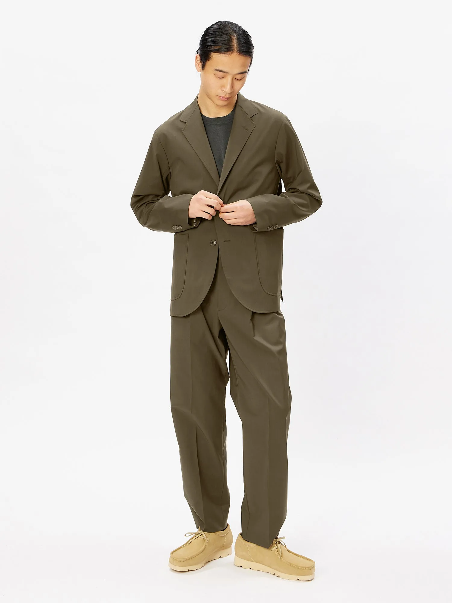 Wool Blend Twill One Tuck Pants
