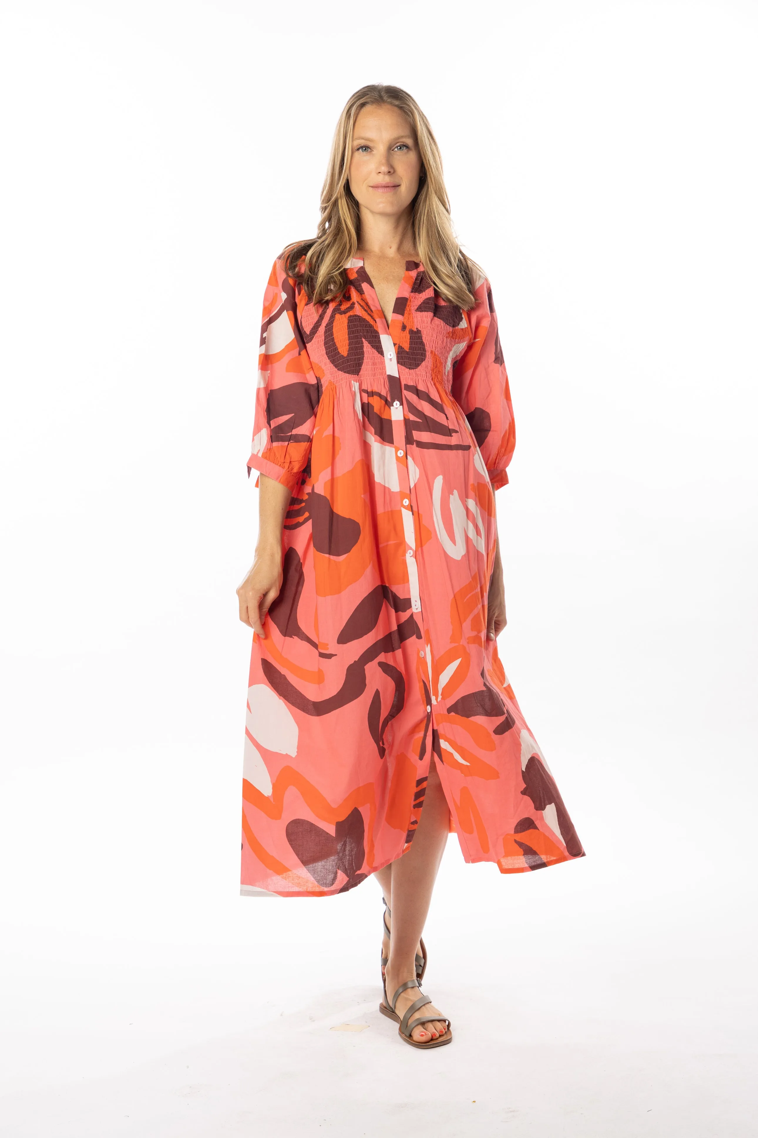 Yvette Dress. Grapefruit