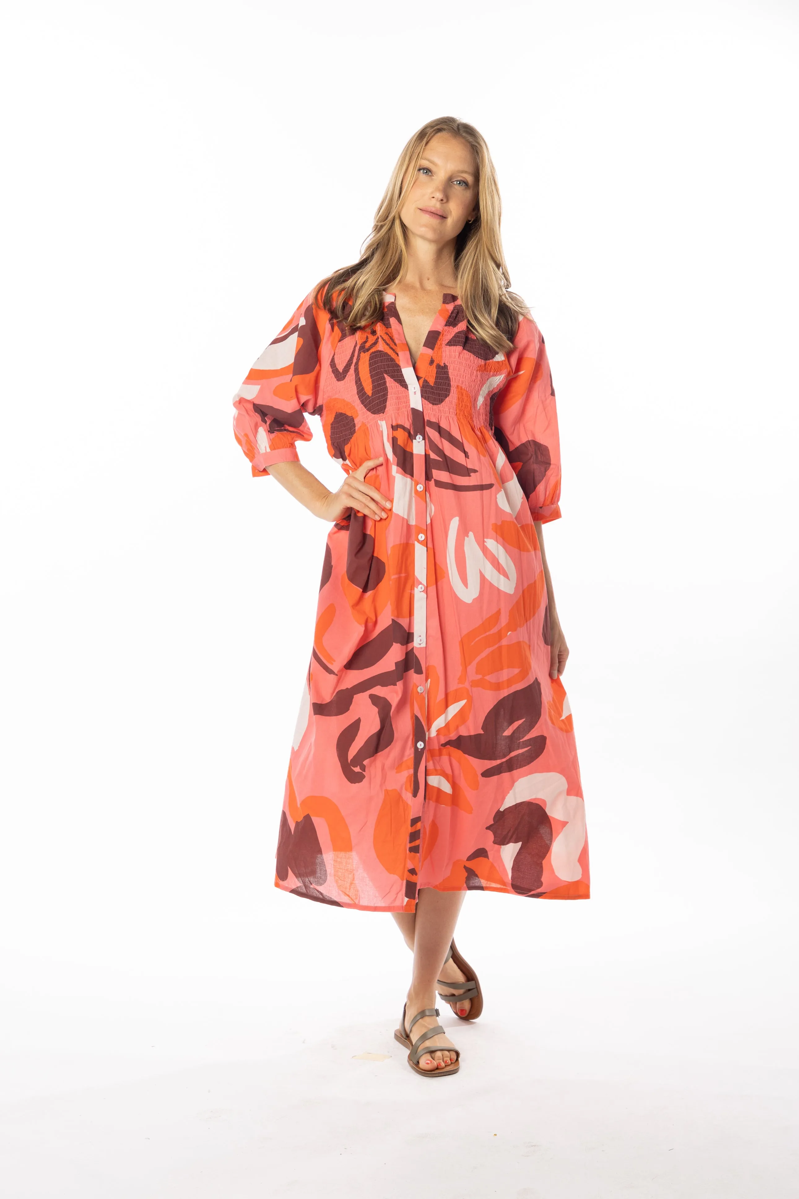 Yvette Dress. Grapefruit