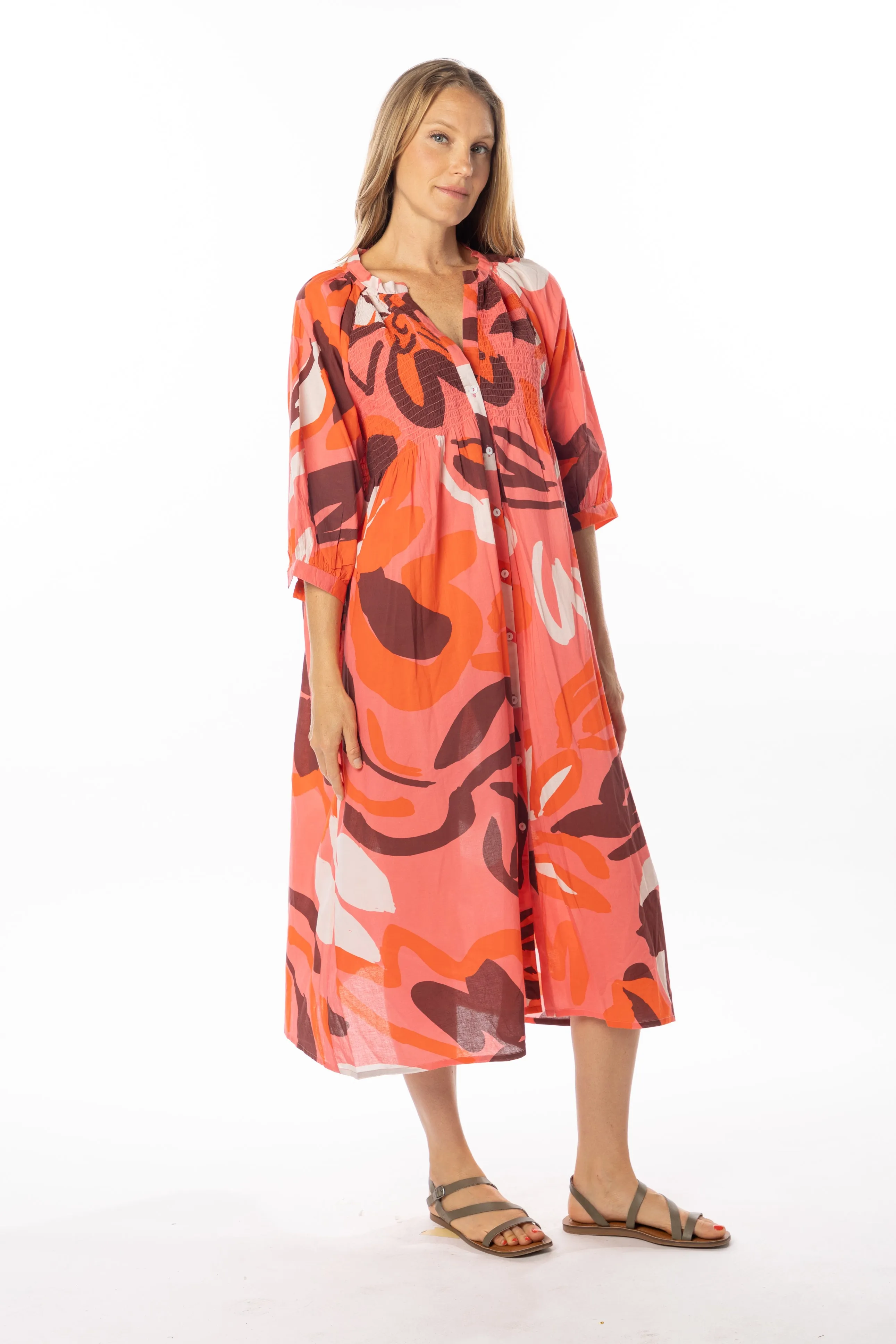Yvette Dress. Grapefruit