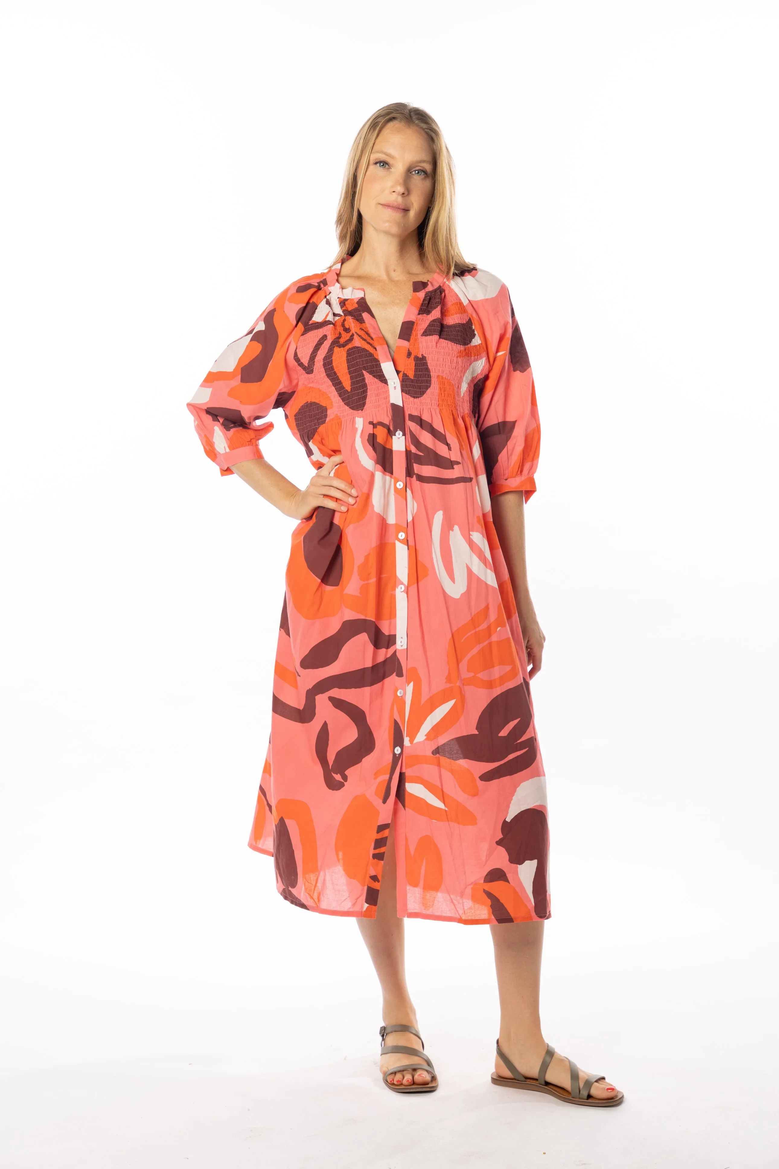 Yvette Dress. Grapefruit